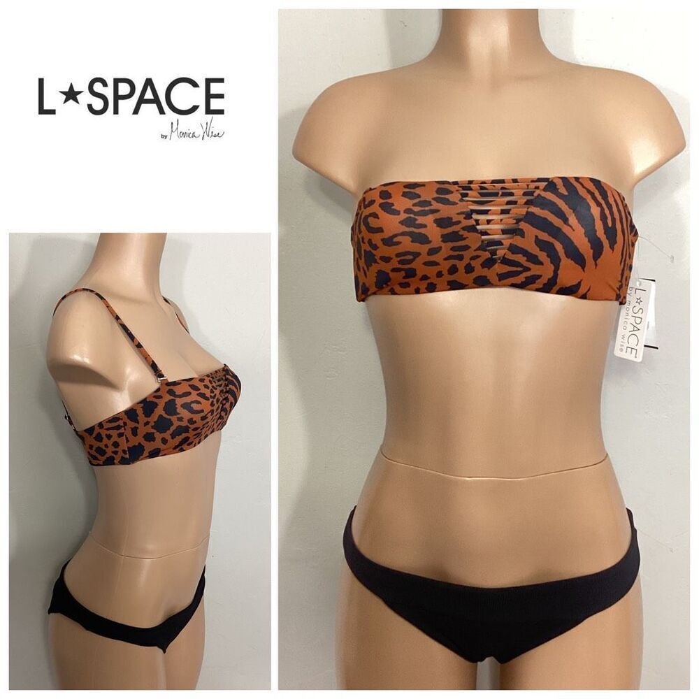 New. L*SPACE animal print bikini. Medium. MSRP $178